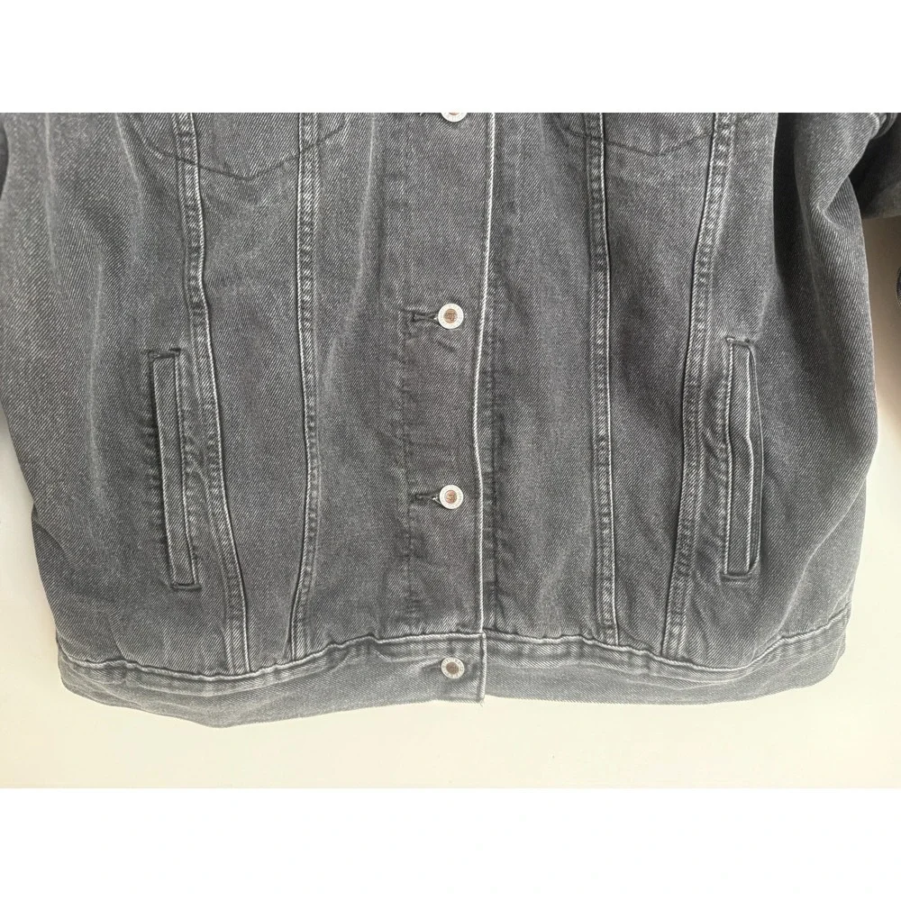 VTG 90s Levis SilverTab Mens Loose Fit Denim Trucker Jacket Washed Black XL